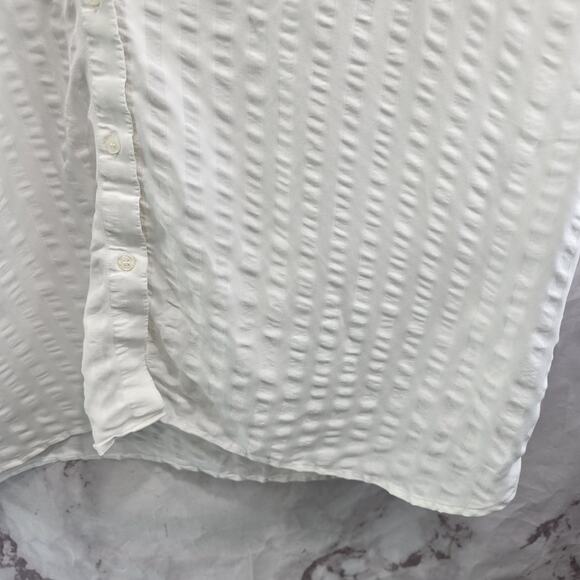 & Other Stories Dress Women 2 XS White Shift Seersucker Striped Button Stockholm - Picture 6 of 15